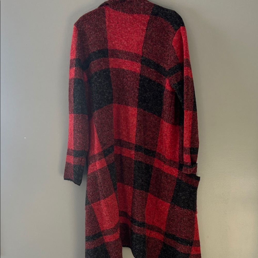Joseph Red and Black Plaid Teddy Jacket - Picture 6 of 6